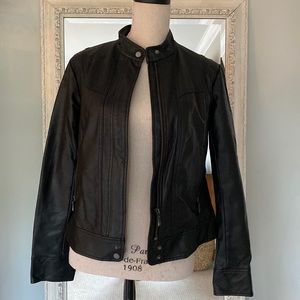 Faux Black Leather Jacket
